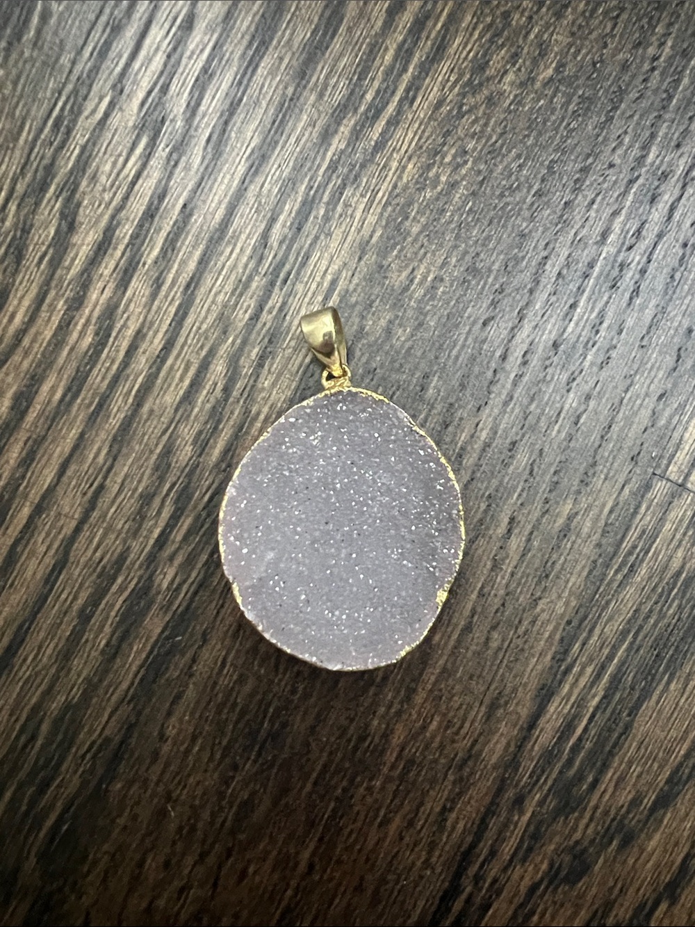 Snow druzy pendant